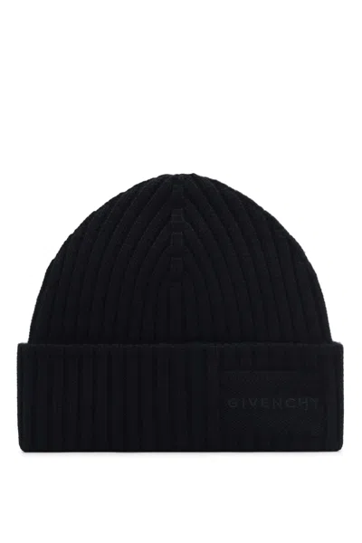 Givenchy Ribbed Knit Hat In Black