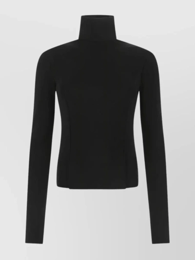 GIVENCHY RIBBED KNIT HIGH NECK TOP WITH BACK CUT-OUTS