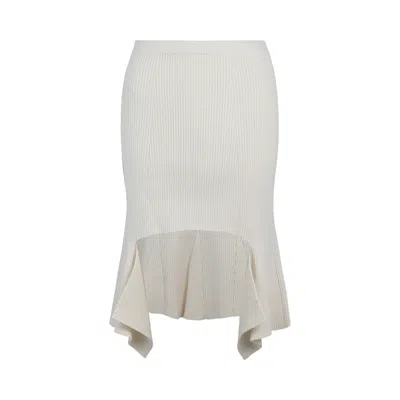 Pre-owned Givenchy Ribbed Knit Skirt 'off White' | Women's Size L
