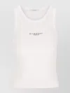 Givenchy White Sleeveless Top With Logo Lettering On The Front In Cotton Stretch Woman In White