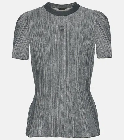 Givenchy Ribbed-knit Top In Grey