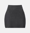 Givenchy Ribbed-knit Wool And Alpaca-blend Miniskirt In Gray