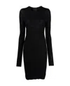 Givenchy Ribbed-knit Wool Dress In Black