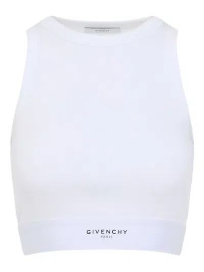 Givenchy Cropped Tank Top In Cotton With Band Clothing In White