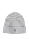 Givenchy Beanie Ribbed Texture Turn Up Brim Design In Gray