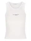 Givenchy White Sleeveless Top With Logo Lettering On The Front In Cotton Stretch Woman In White