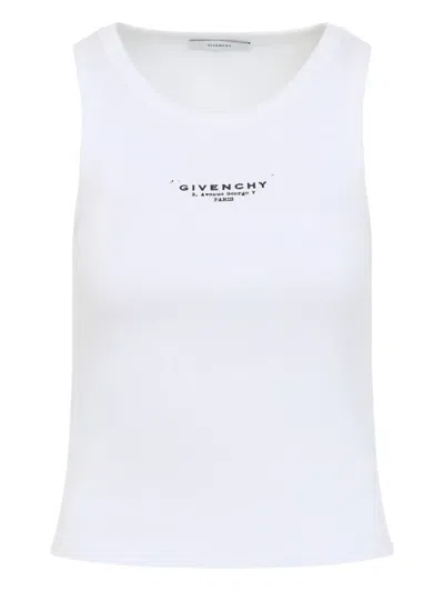 Givenchy Slim Tank Top With Logo Print In White