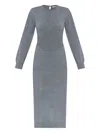 Givenchy Womens Medium Grey Side-slit Long-sleeve Cashmere Midi Jumper Dress Xs In Multi