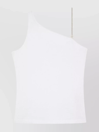 Givenchy Ribbed One-shoulder High Waist Flared Top In White