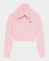 Givenchy Ribbed Oversized Collar Cardigan In Pink