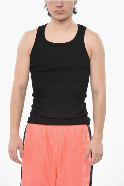 Givenchy Ribbed Stretch Cotton Tank Top In Black