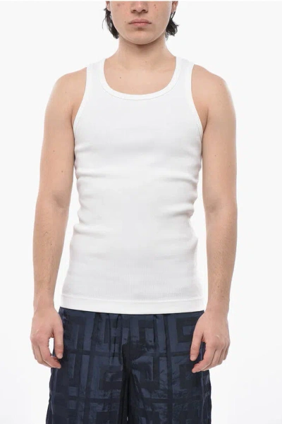 Givenchy Ribbed Stretch Cotton Tank Top In White