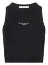 Givenchy Cotton Cropped Tank Top With Paris Print Clothing In Black