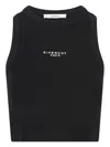 Givenchy Cotton Cropped Tank Top With Paris Print Clothing In Black