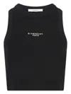 Givenchy Cotton Cropped Tank Top With Paris Print Clothing In Black