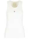 Givenchy White Stretch Cotton Tank Top