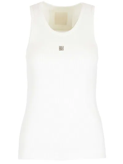 Givenchy Ribbed Tank Top Tops White
