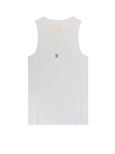 Givenchy Ribbed Tank Top With 4g Detail In Neutral
