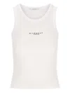Givenchy White Sleeveless Top With Logo Lettering On The Front In Cotton Stretch Woman In White