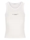 Givenchy White Sleeveless Top With Logo Lettering On The Front In Cotton Stretch Woman In Multi