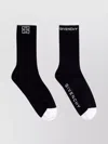Givenchy Ribbed Texture Socks Contrast Toe Heel In Black
