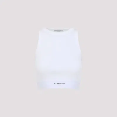Givenchy Ribbed Top With Logo Band In White