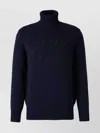 Givenchy Ribbed Turtleneck Jumper Cuffs Hem In Blue
