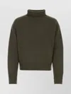 Givenchy Ribbed Turtleneck Oversized Cashmere Sweater In Green