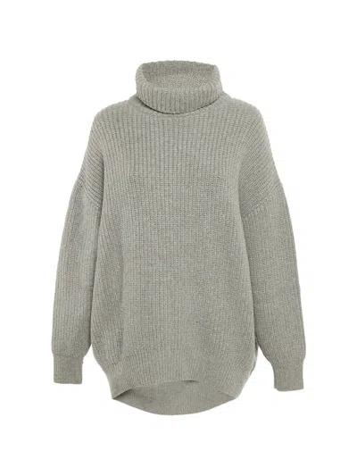 Pre-owned Givenchy Ribbed Turtleneck Sweater In Gray