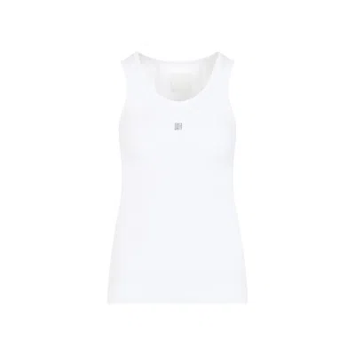 Givenchy Ribbed White Cotton Tank Top For Women