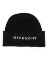 Givenchy Ribbed Wool Beanie With Embroidered Logo In Black