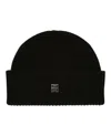Givenchy Ribbed Wool-blend Beanie With High-polish Monogram Accent In Black