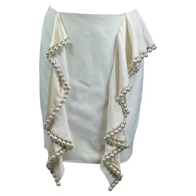 Pre-owned Givenchy Riccardo Tisci Resort 2017 Look 1 Ecru Pearl Skirt In Brown