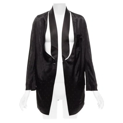 Pre-owned Givenchy Riccardo Tisci Viscose Black Cut Out Collar Robe Blazer Fr38 M