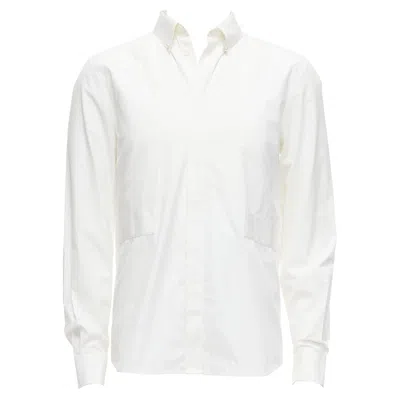 Pre-owned Givenchy Riccardo Tisci White Cotton Band Applique Shirt Eu39 M