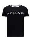 Givenchy Black Crewneck T-shirt With Logo Lettering On The Front And 4g Logo On The Rear In Cotton S In Black