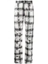Givenchy Ripped Check Trousers In Multi