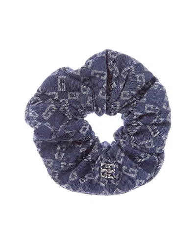 Givenchy Rivet Silk & Wool-blend Scrunchie In Blue