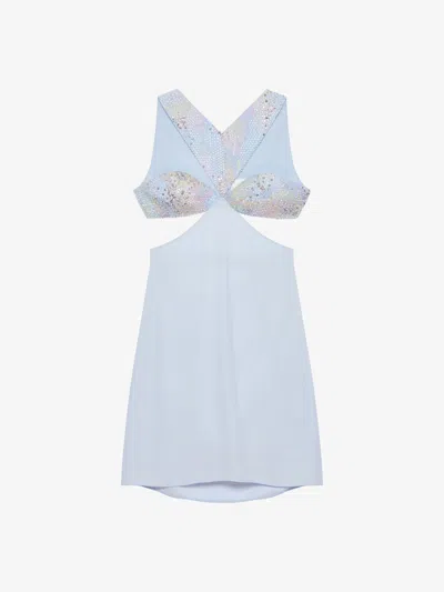 Givenchy Cut Out Dress In Crepe Satin With Sequins And Crystals In Colorful