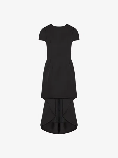 Givenchy Asymmetric Dress In Satin With Crystals In Black