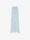 Givenchy Evening Cape Dress In Silk Georgette With Pearls