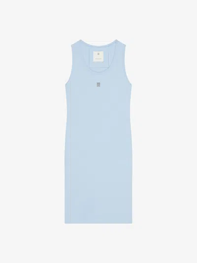 Givenchy Tank Dress In Cotton With 4g Detail In Sky Blue