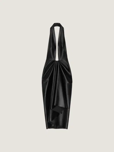 Givenchy Robe Drapée En Cuir Nappa In Black