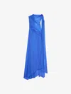 Givenchy Draped Asymmetric Silk Satin Gown In Iris Purple