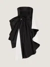 Givenchy Robe Du Soir Bustier Drapée En Satin Avec Naud In Black