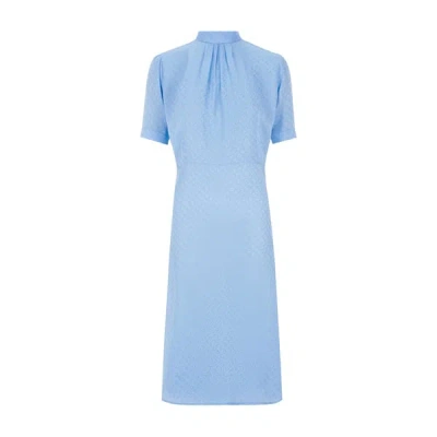 Givenchy Monogram Silk Dress In Blue