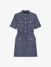 Givenchy Monogram 72 Jacquard Denim Mini Shirtdress