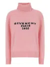 Givenchy Turtleneck Logo Wool-cashmere Sweater In Pink