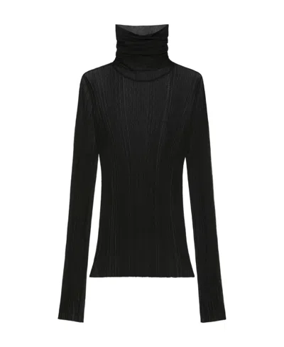 Givenchy Roll-neck Transparent-design Sweater In Black