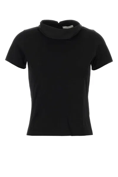 Givenchy Rolled Mock-neck Cotton T-shirt In Black